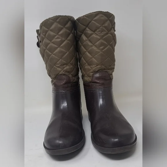 Storm By Cougar Women's Sassy Rain Boots Boot Olive Quilted Buckle Size 9  US - Picture 12 of 14